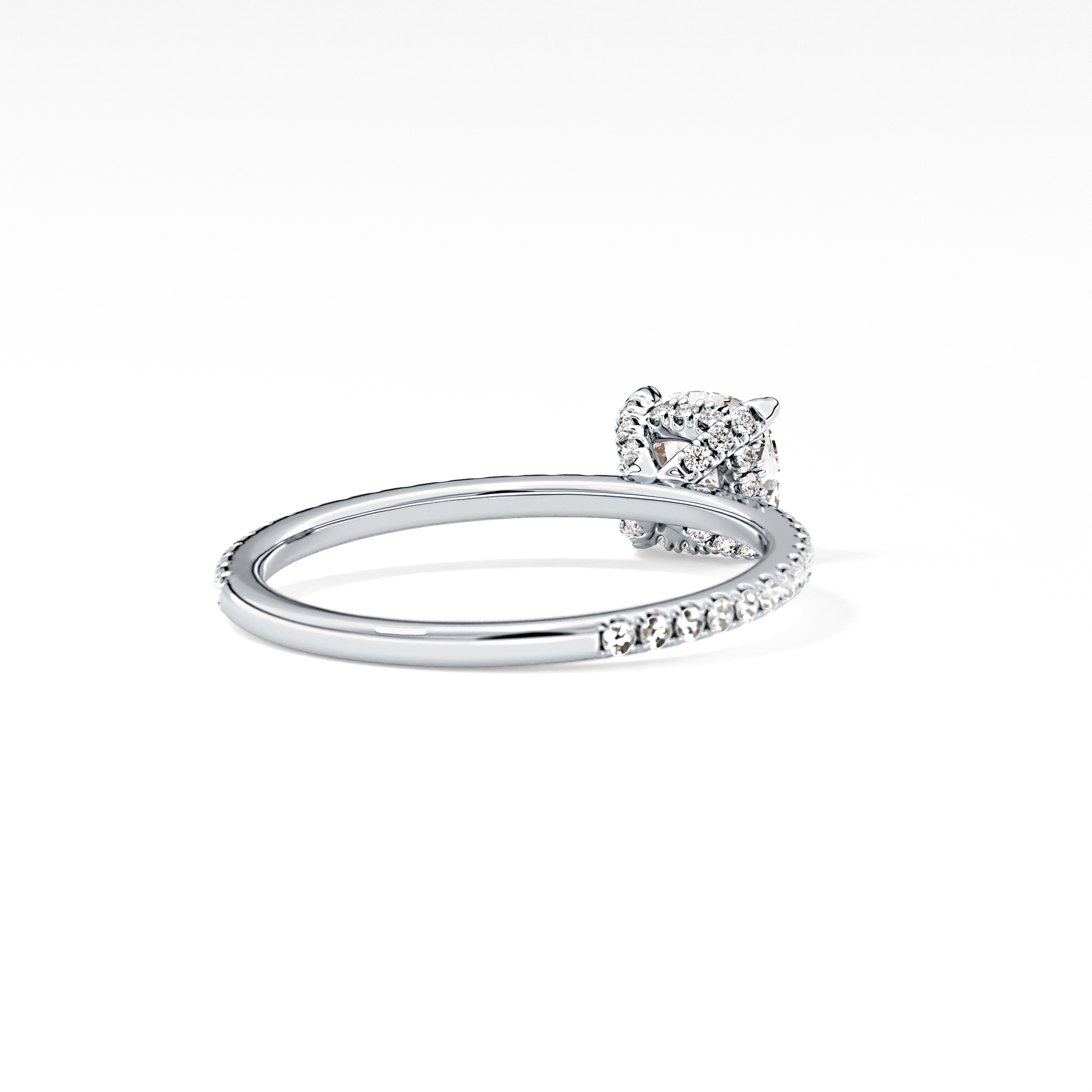 Cushion Cut 0.95 Carat Moissanite Ring – Halo and Pave Setting in Gold