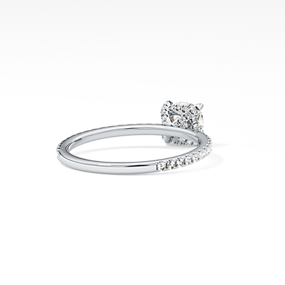Cushion Cut 0.95 Carat Moissanite Ring – Halo and Pave Setting in Gold