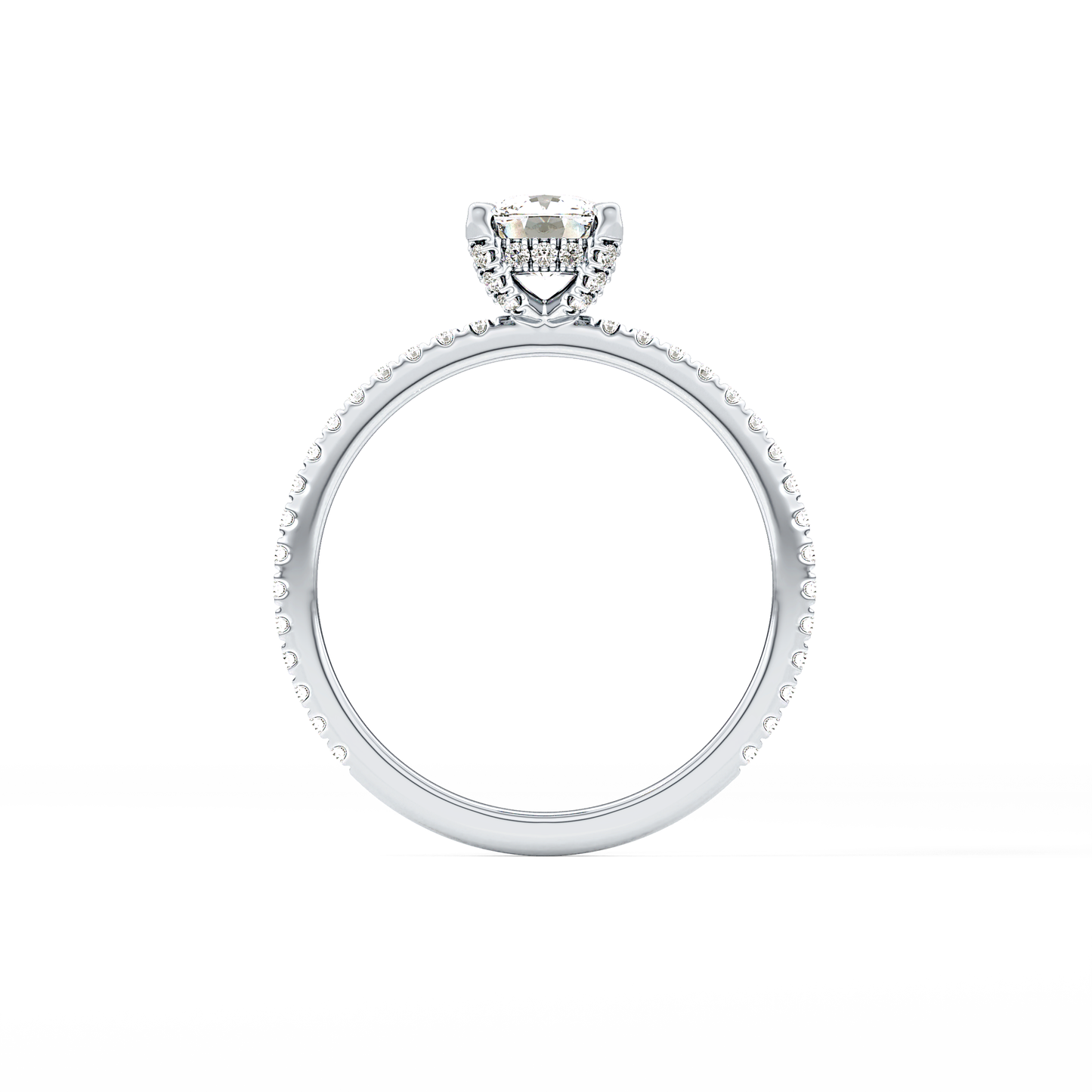 Cushion Cut 0.95 Carat Moissanite Ring – Halo and Pave Setting in Gold