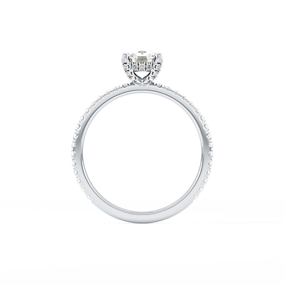 Cushion Cut 0.95 Carat Moissanite Ring – Halo and Pave Setting in Gold
