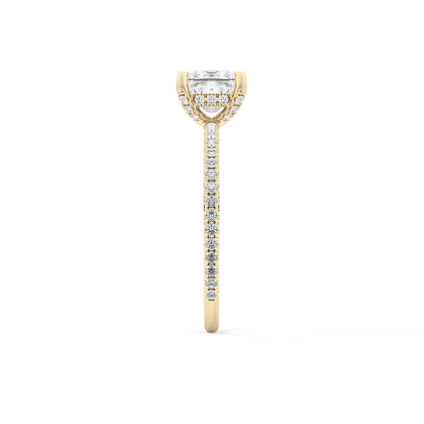 Princess Cut 1.04 Carat Moissanite Ring – Halo and Pave Setting in Gold