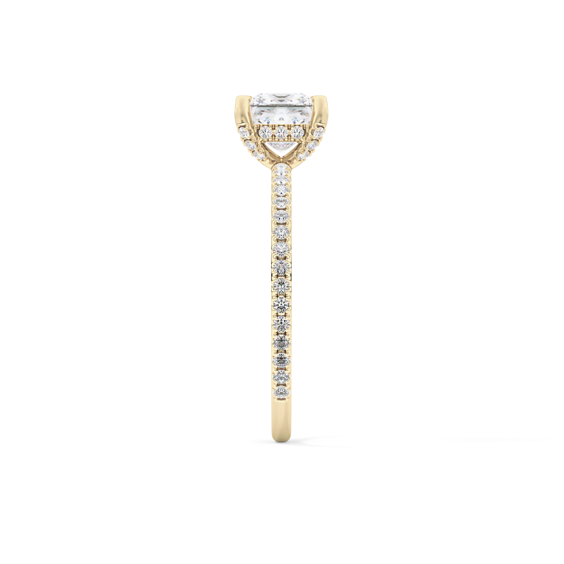 Princess Cut 1.04 Carat Moissanite Ring – Halo and Pave Setting in Gold
