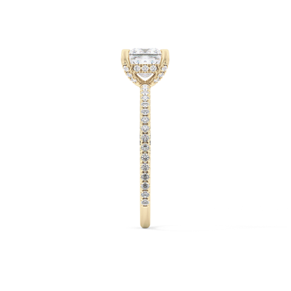 Princess Cut 1.04 Carat Moissanite Ring – Halo and Pave Setting in Gold