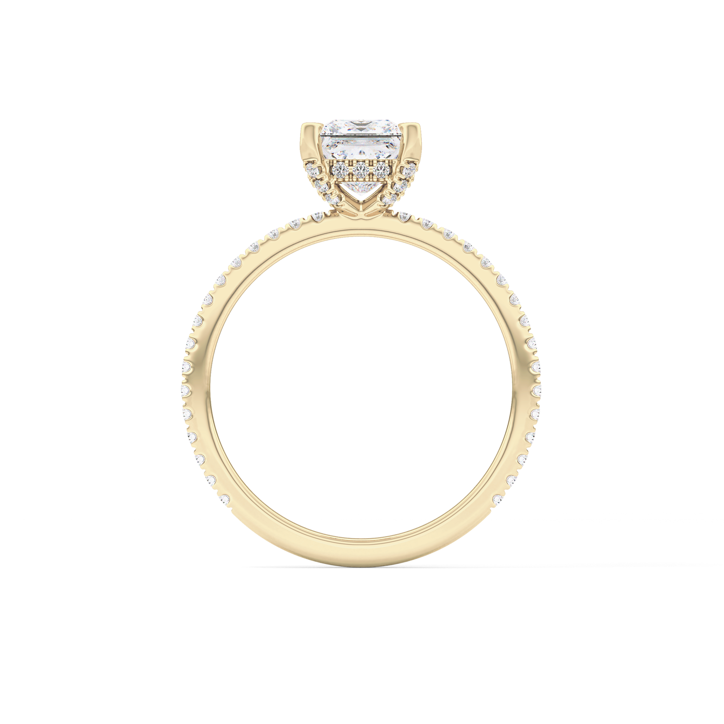 Princess Cut 1.04 Carat Moissanite Ring – Halo and Pave Setting in Gold