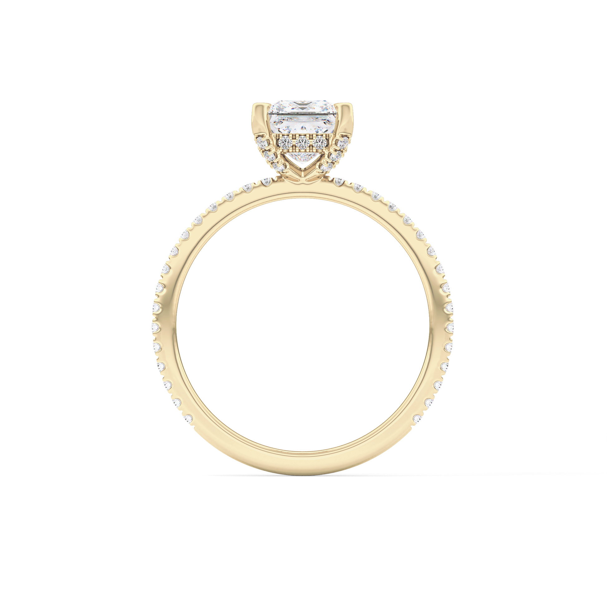 Princess Cut 1.04 Carat Moissanite Ring – Halo and Pave Setting in Gold