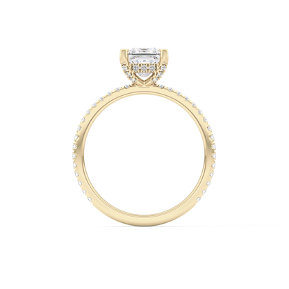 Princess Cut 1.04 Carat Moissanite Ring – Halo and Pave Setting in Gold