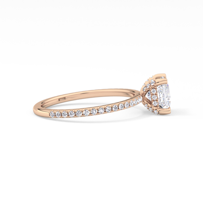 Princess Cut 1.04 Carat Moissanite Ring – Halo and Pave Setting in Gold