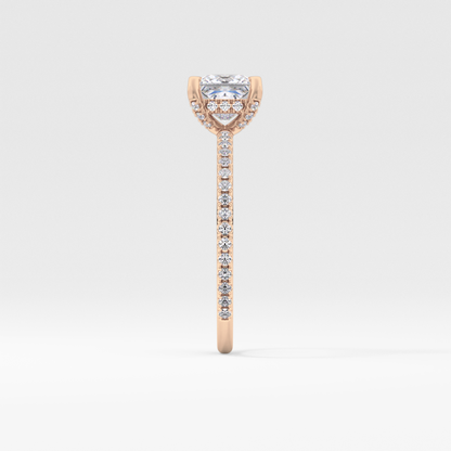 Princess Cut 1.04 Carat Moissanite Ring – Halo and Pave Setting in Gold