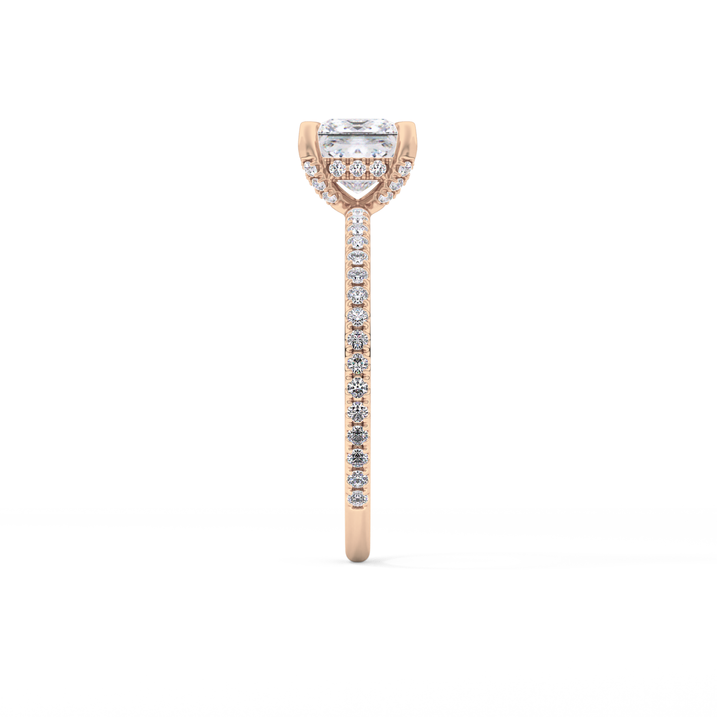 Princess Cut 1.04 Carat Moissanite Ring – Halo and Pave Setting in Gold