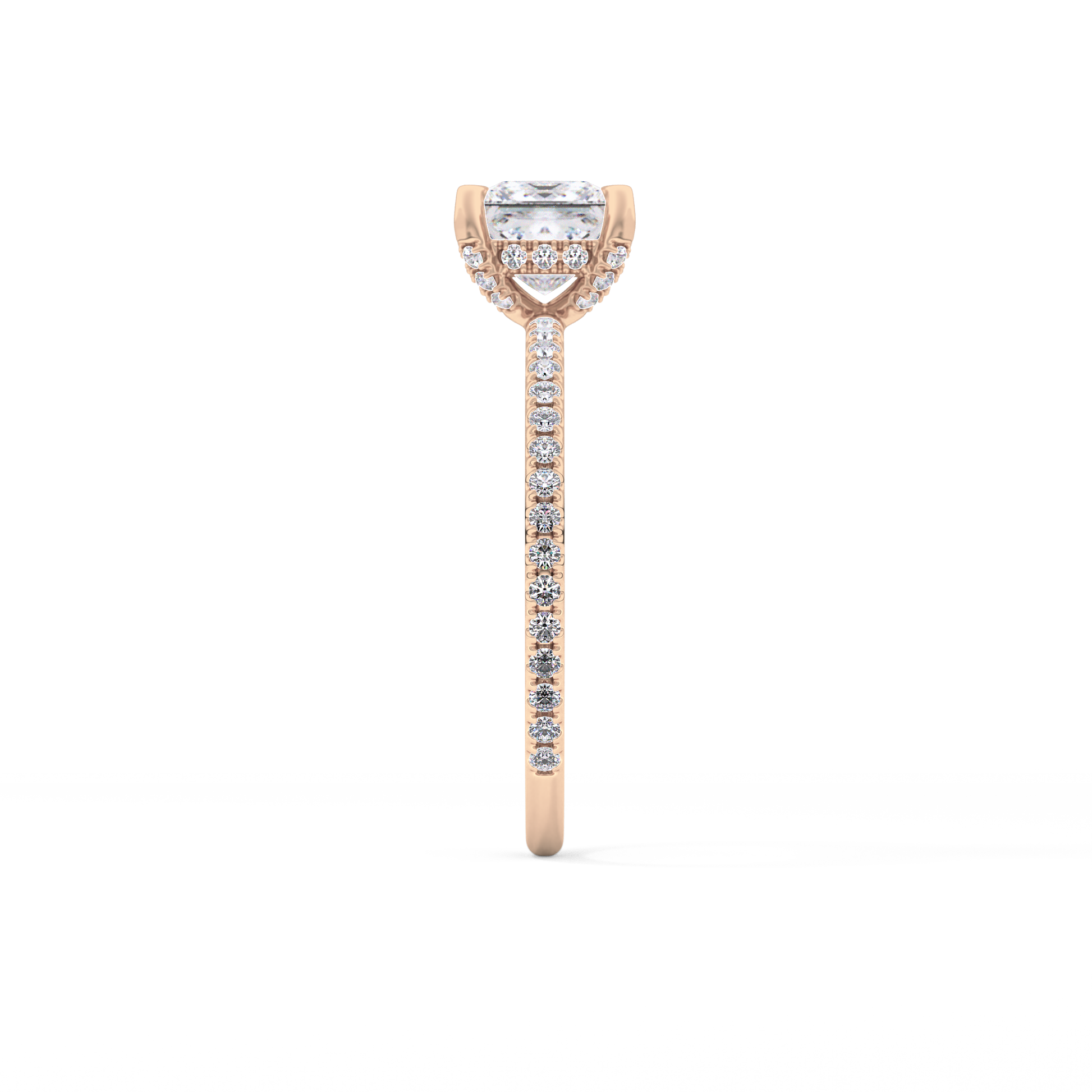Princess Cut 1.04 Carat Moissanite Ring – Halo and Pave Setting in Gold