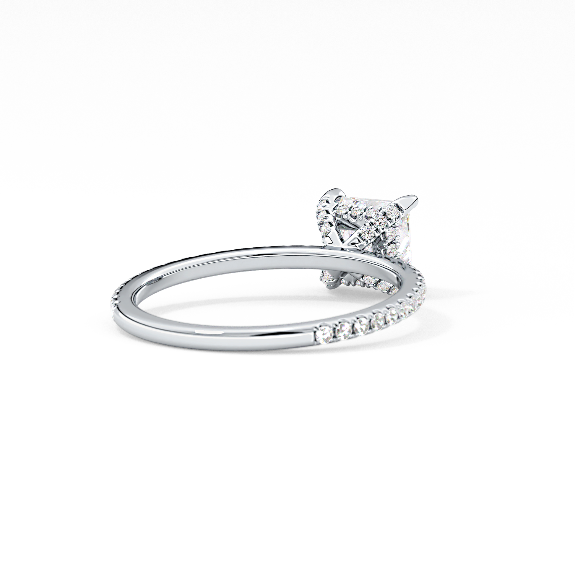 Princess Cut 1.04 Carat Moissanite Ring – Halo and Pave Setting in Gold