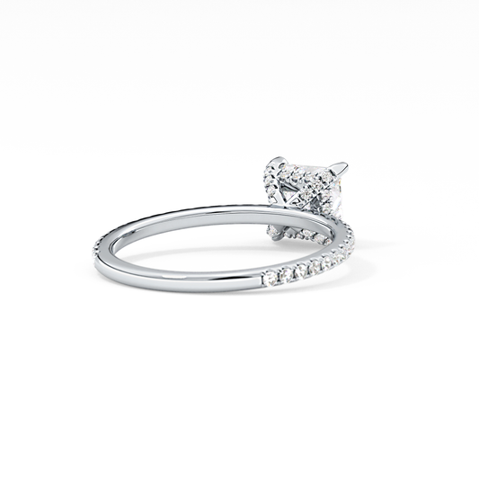 Princess Cut 1.04 Carat Moissanite Ring – Halo and Pave Setting in Gold