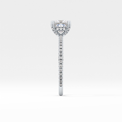 Princess Cut 1.04 Carat Moissanite Ring – Halo and Pave Setting in Gold