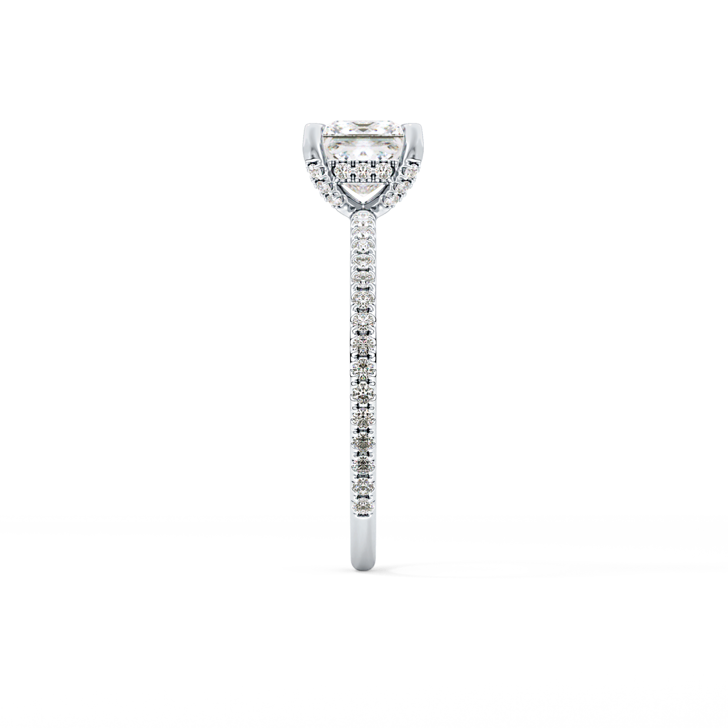 Princess Cut 1.04 Carat Moissanite Ring – Halo and Pave Setting in Gold