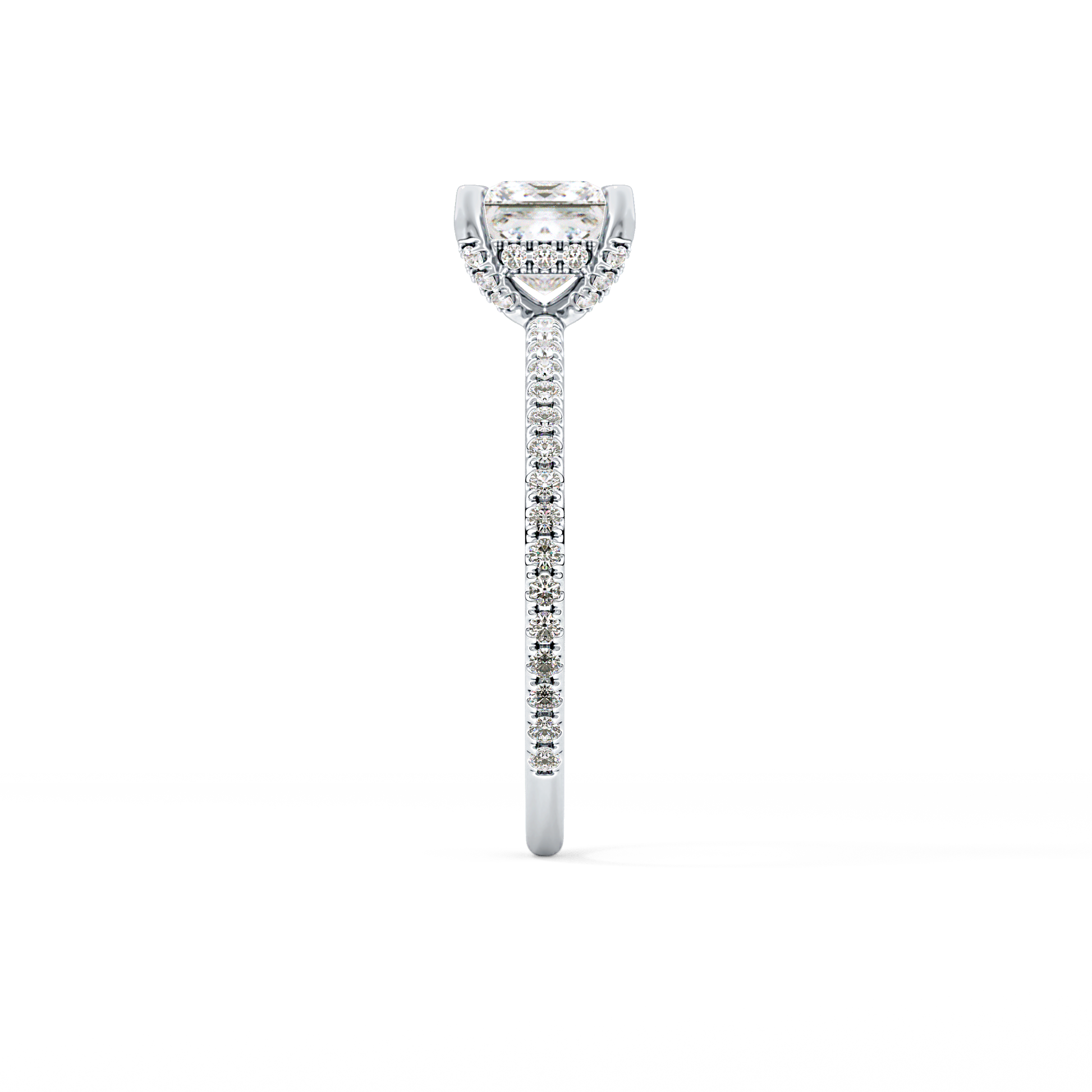 Princess Cut 1.04 Carat Moissanite Ring – Halo and Pave Setting in Gold