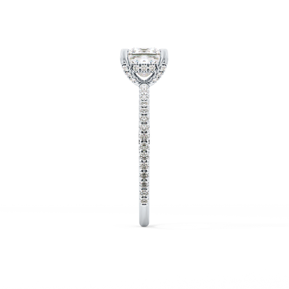 Princess Cut 1.04 Carat Moissanite Ring – Halo and Pave Setting in Gold