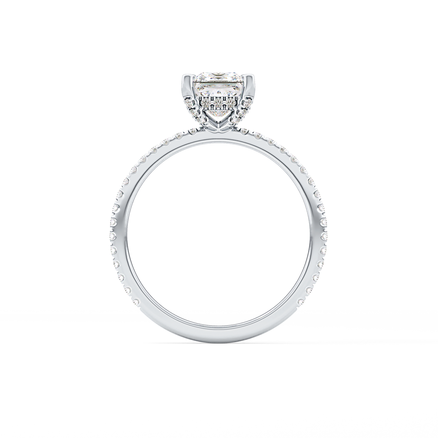 Princess Cut 1.04 Carat Moissanite Ring – Halo and Pave Setting in Gold