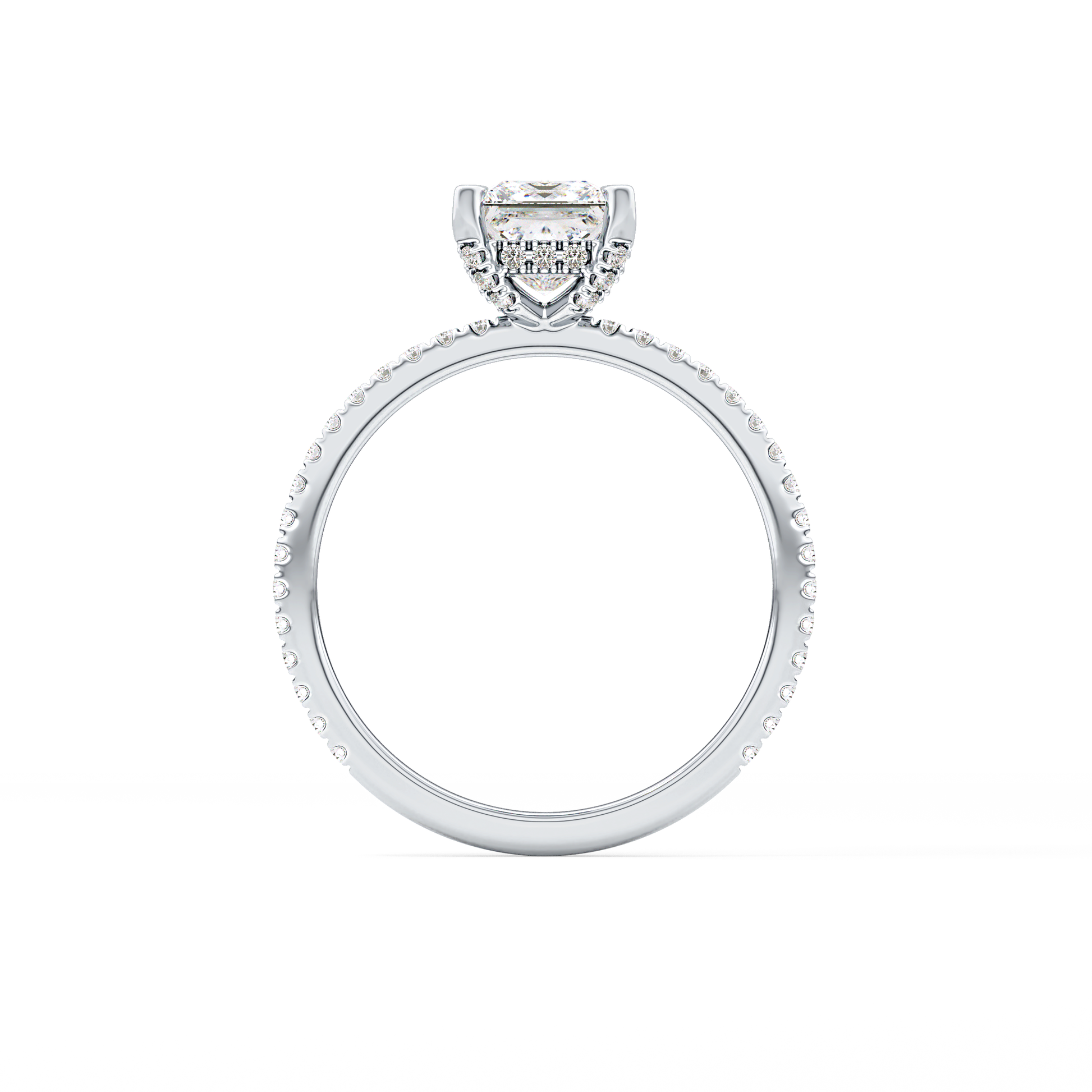 Princess Cut 1.04 Carat Moissanite Ring – Halo and Pave Setting in Gold