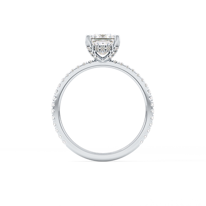 Princess Cut 1.04 Carat Moissanite Ring – Halo and Pave Setting in Gold