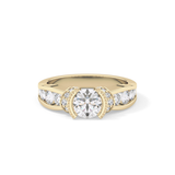 Round Cut 1.02 Carat Moissanite Ring – Pave Setting in Gold
