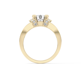 Round Cut 1.02 Carat Moissanite Ring – Pave Setting in Gold