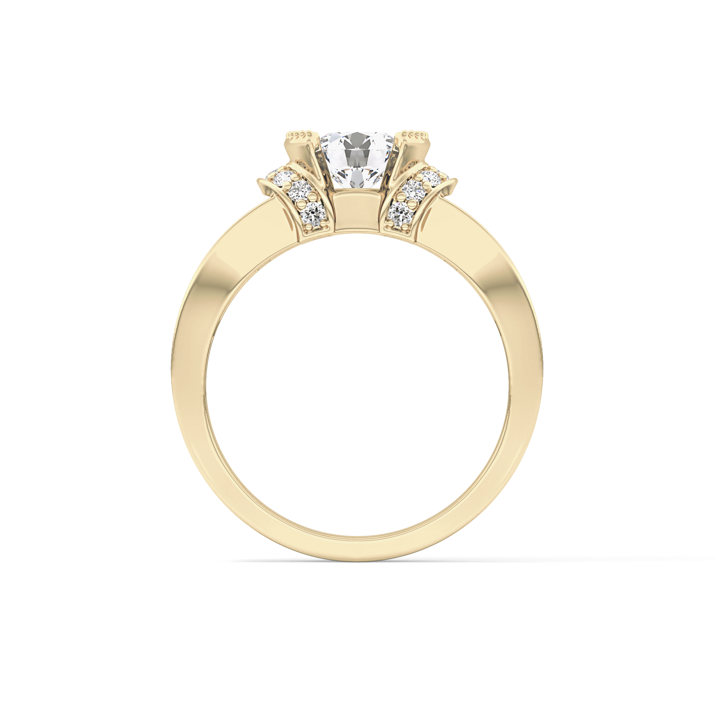 Round Cut 1.02 Carat Moissanite Ring – Pave Setting in Gold