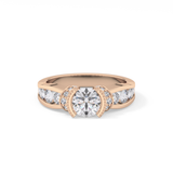 Round Cut 1.02 Carat Moissanite Ring – Pave Setting in Gold