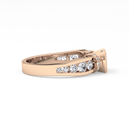 Round Cut 1.02 Carat Moissanite Ring – Pave Setting in Gold