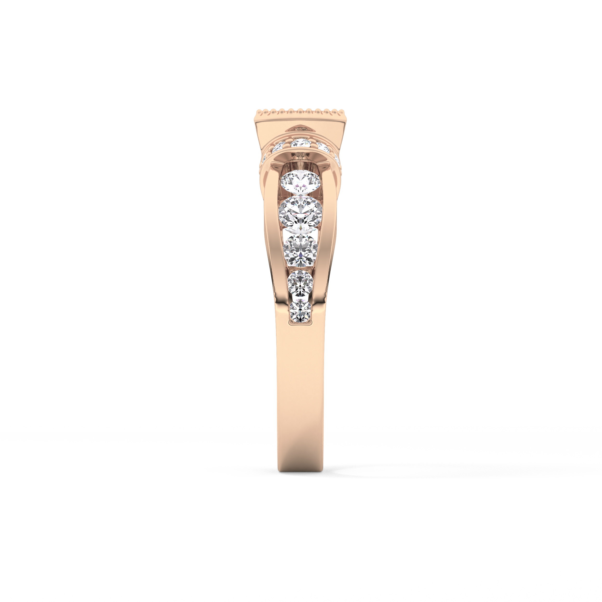 Round Cut 1.02 Carat Moissanite Ring – Pave Setting in Gold