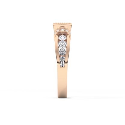 Round Cut 1.02 Carat Moissanite Ring – Pave Setting in Gold