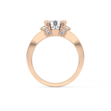 Round Cut 1.02 Carat Moissanite Ring – Pave Setting in Gold