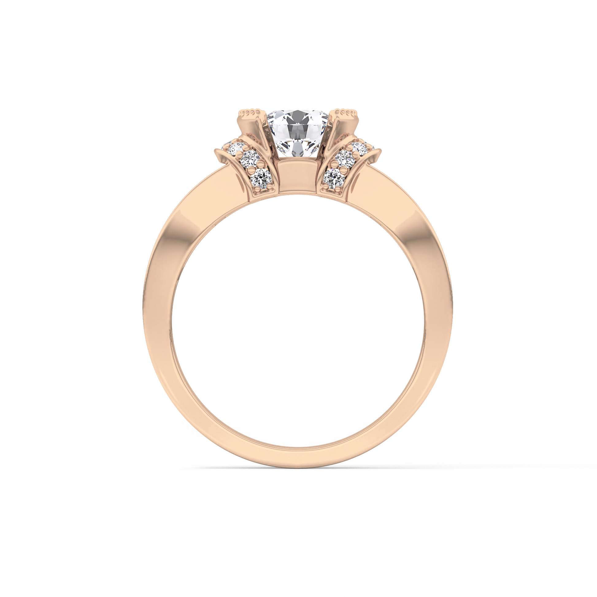 Round Cut 1.02 Carat Moissanite Ring – Pave Setting in Gold