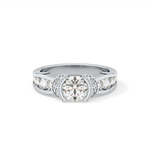 Round Cut 1.02 Carat Moissanite Ring – Pave Setting in Gold
