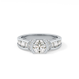 Round Cut 1.02 Carat Moissanite Ring – Pave Setting in Gold