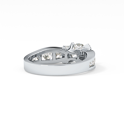 Round Cut 1.02 Carat Moissanite Ring – Pave Setting in Gold
