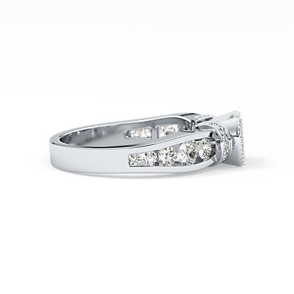 Round Cut 1.02 Carat Moissanite Ring – Pave Setting in Gold