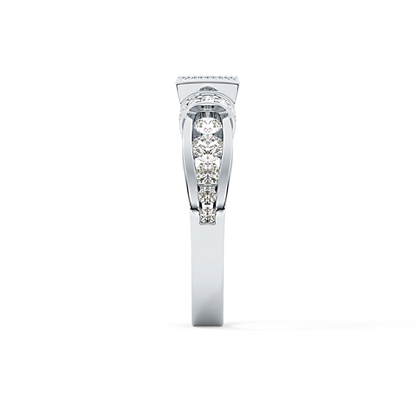 Round Cut 1.02 Carat Moissanite Ring – Pave Setting in Gold