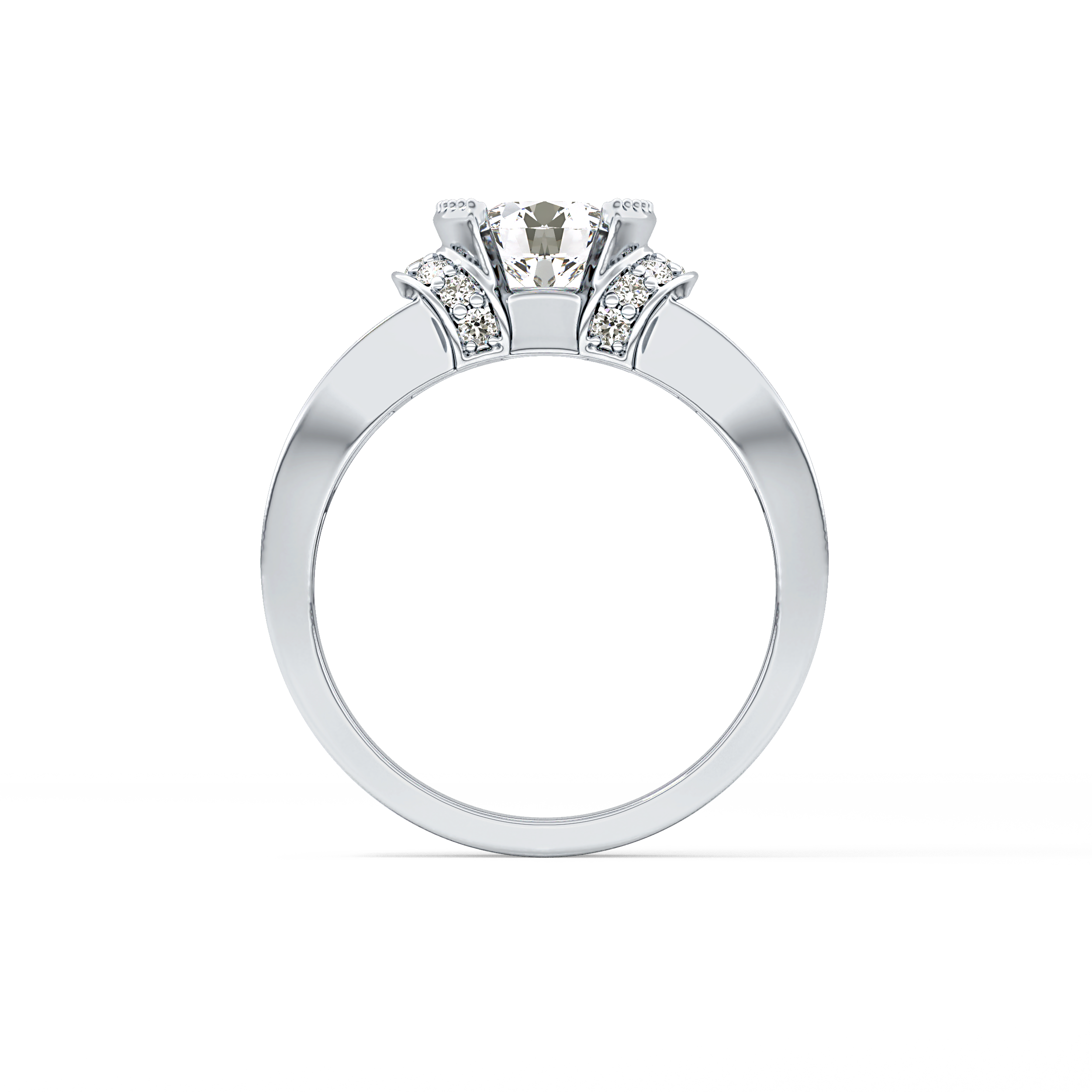 Round Cut 1.02 Carat Moissanite Ring – Pave Setting in Gold