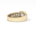 Round Cut 0.79 Carat Moissanite Ring – Halo and Triple Pave Setting in Gold