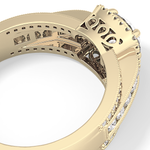 Round Cut 0.79 Carat Moissanite Ring – Halo and Triple Pave Setting in Gold