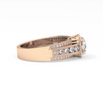 Round Cut 0.79 Carat Moissanite Ring – Halo and Triple Pave Setting in Gold