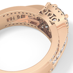 Round Cut 0.79 Carat Moissanite Ring – Halo and Triple Pave Setting in Gold