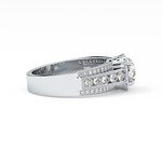 Round Cut 0.79 Carat Moissanite Ring – Halo and Triple Pave Setting in Gold