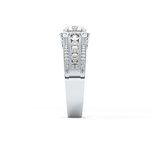 Round Cut 0.79 Carat Moissanite Ring – Halo and Triple Pave Setting in Gold