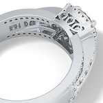 Round Cut 0.79 Carat Moissanite Ring – Halo and Triple Pave Setting in Gold