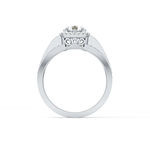 Round Cut 0.79 Carat Moissanite Ring – Halo and Triple Pave Setting in Gold