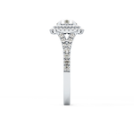 Round Cut 0.79 Carat Moissanite Ring – Double Halo and Pave Setting in Gold