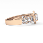 Round Cut 1.28 Carat Moissanite Ring – Halo and Triple Pave Setting in Gold