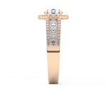 Round Cut 1.28 Carat Moissanite Ring – Halo and Triple Pave Setting in Gold