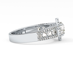Round Cut 1.28 Carat Moissanite Ring – Halo and Triple Pave Setting in Gold